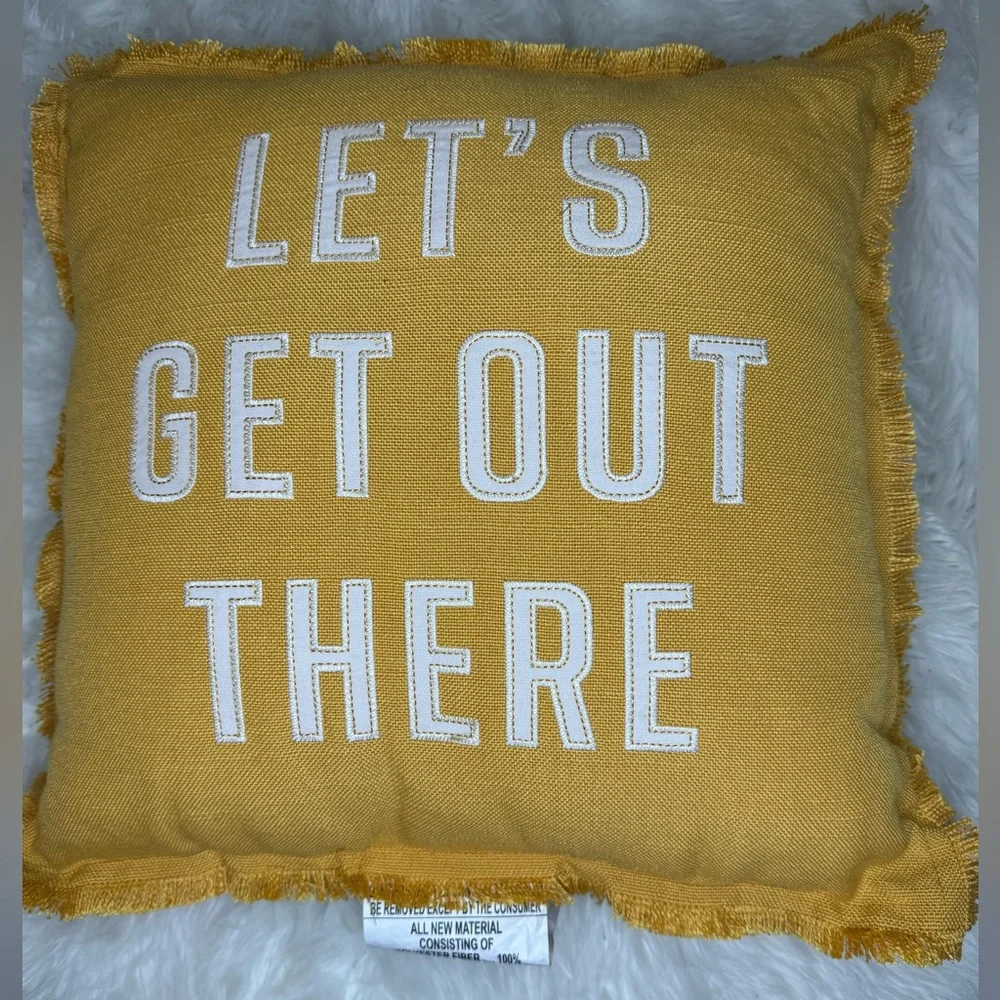 New room essentials let’s get out there pillow 🛍